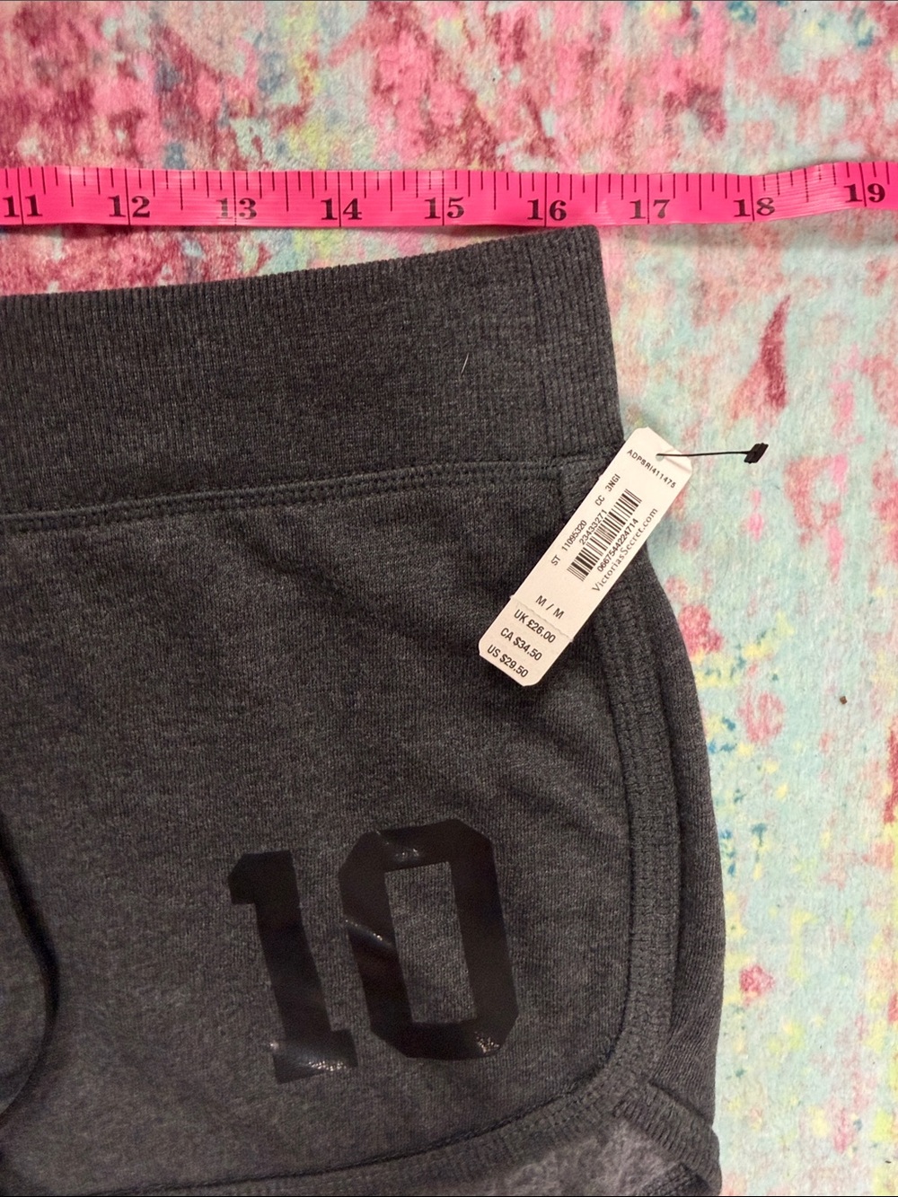 PINK Victoria's Secret Charcoal Gray Athletic Shorts with Drawstring - Picture 4 of 6